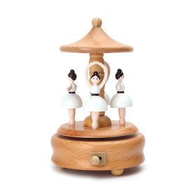 Innovative Ferris Wheel & Birthday Cake Shaped Wooden Music Box Toy Decoration Cute Birthday Present Christmas Gift For Kids (Color: G)