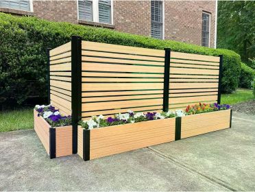 Privacy Screens 6ft H x 4ft W x 1ft Outdoor Freestanding Privacy Fence Screen Panel and Planter Box Kit (Color: 4ft Tall Cedar)