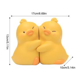 Cartoon Cute Hugging Pear Design Book Kawaii Hugging Bear Duck Rabbit Booknook Miniature Resin Bookend Ornament Home Decor (Color: Yellow)