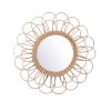 Rattan Dressing Mirror Innovative Art Round Mirror Living Room Wall Hanging Mirror Bathroom Decoration Makeup Mirror