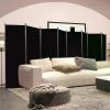 Room Dividers, 8 Pieces with Wider Support Legs, 6-foot Movable Room Dividers, 176 "wide X 71" High, Black