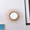 Rattan Dressing Mirror Innovative Art Round Mirror Living Room Wall Hanging Mirror Bathroom Decoration Makeup Mirror