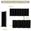 Room Dividers, 8 Pieces with Wider Support Legs, 6-foot Movable Room Dividers, 176 "wide X 71" High, Black