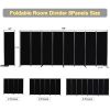 Room Dividers, 8 Pieces with Wider Support Legs, 6-foot Movable Room Dividers, 176 "wide X 71" High, Black