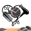 Barber Shop Tools Vinyl Record Wall Clock Beauty Hair Salon Heart Shape Dryer Scissor Comb Hairstylist Design Silent Clock Watch