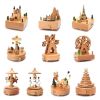 Innovative Ferris Wheel & Birthday Cake Shaped Wooden Music Box Toy Decoration Cute Birthday Present Christmas Gift For Kids